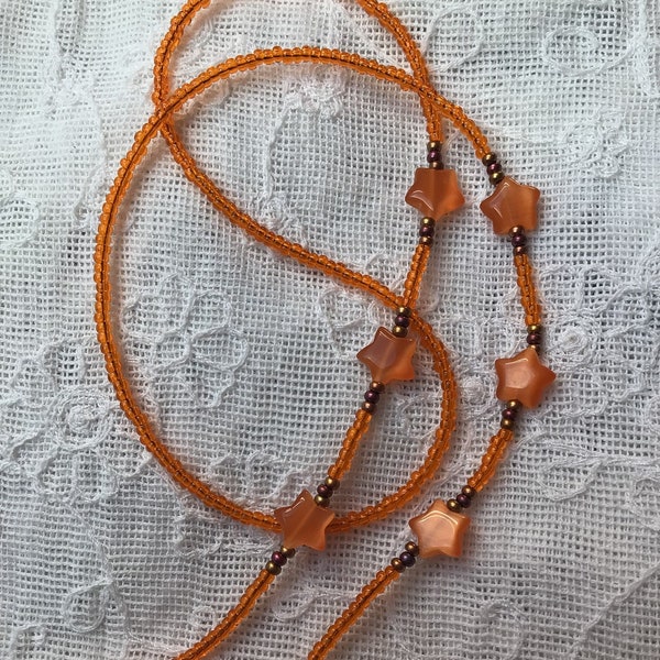 Orange Star Beaded Glasses Chain