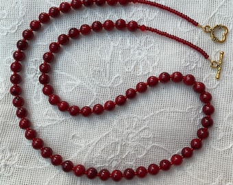 DeepRed Beaded Necklace