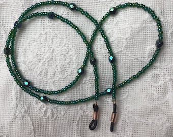 Rainbow Emerald Beaded Glasses Chain