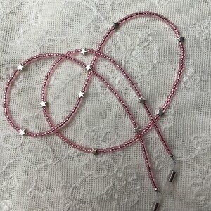 Hot Pink Star Perlen Brillenkette