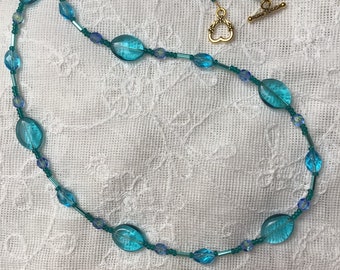 TurquoiseSea Long Beaded Necklace