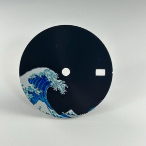 Esfera de reloj con logotipo personalizado de 28,5 mm con diseño de olas oceánicas para movimiento automático NH35 NH36, esfera de reloj con patrón artístico azul y dorado, piezas de reloj DIY.