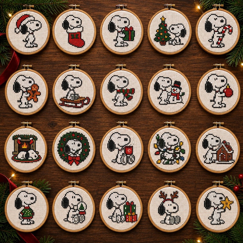 Snoopy Cross Stitch Fall - Etsy UK