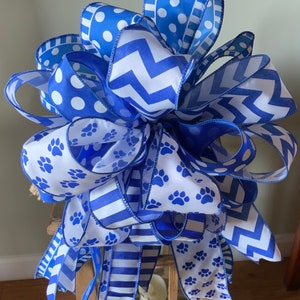 UK Wildcat Bow, Ky.Wildcat Wreath Bow, UK Door Hanger Bow, Wildcats Basketball/Football Accent Bow, UK Garden Flag Bow, Ky. Tree Topper Bow