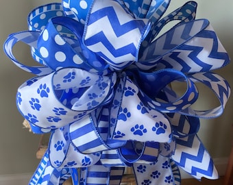 Wildcat Bow, Wildcat Wreath Bow, Sports Door Hanger Bow, Wildcats Basketball/Football Bow, Sports Garden Flag Bow, Wildcat Tree Topper Bow
