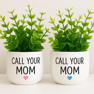 Call Your Mom Planter, Funny Dorm Room Decor, College Student Gift, Cute Dorm Accessory, Leaving for College Gift, College Gift Box Item