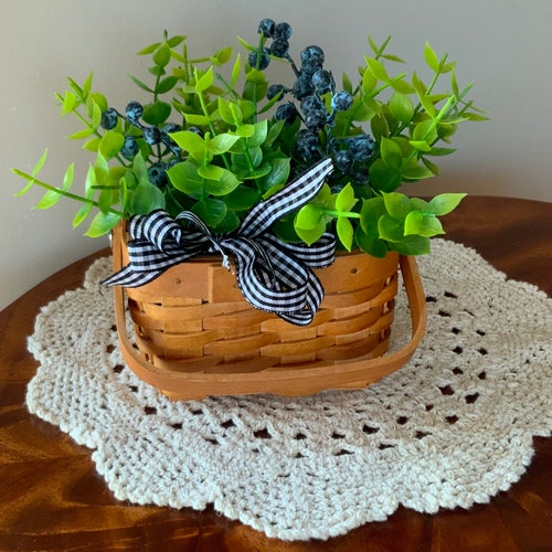 Tiered Tray Blueberry Greenery Arrangement Farmhouse Greenery Etsy