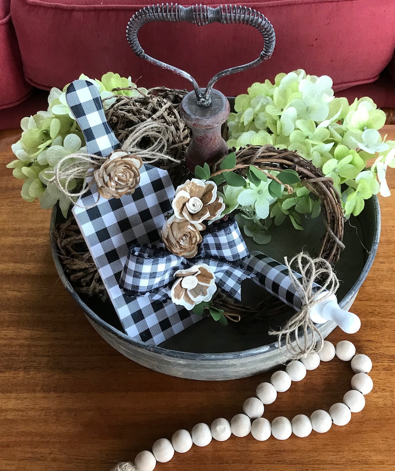 Tiered Tray Bundle Tiered Tray Decor Set Buffalo Check Mini Etsy