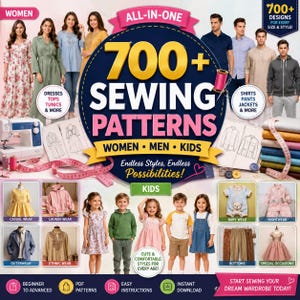 700+ Sewing Pattern Bundle , Women Baby Clothes Bag Pouch, Bear Plush Toy Home Decor,