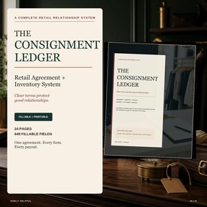 Fillable Retail Consignment Agreement & Inventory Kit | Printable PDF