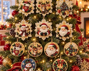 Kit fai da te per decorazioni natalizie con gemme, decorazioni acriliche da appendere all'albero di Natale, idea regalo per appassionati di bricolage.