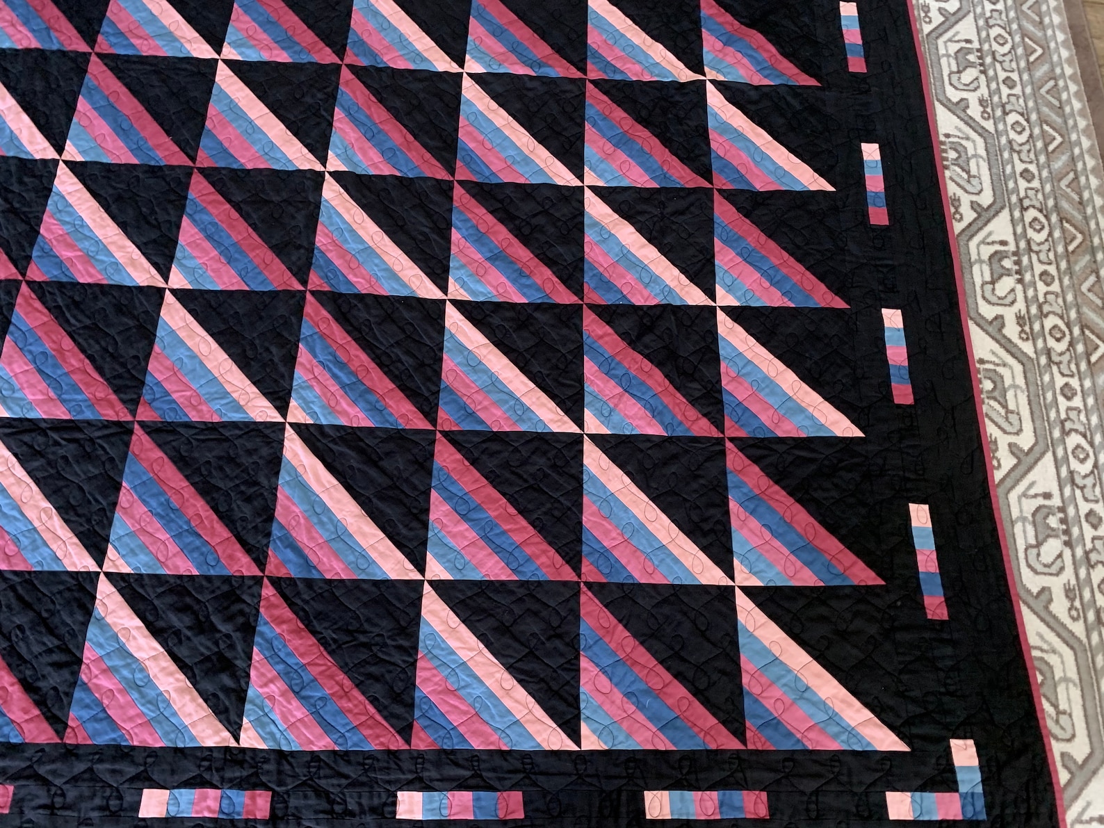 Handmade Amish Style Quilt 78 x 92 Etsy