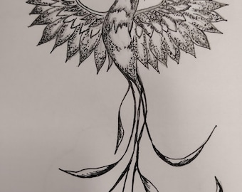 Phönix-Tattoo-Design: Wiedergeburt, Transformation, Mondflügel