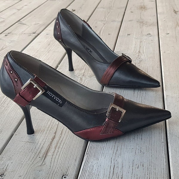 y2k vintage spitze High Heels Pumps mit Schnallen Größe 37,5-38