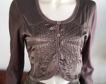 Y2k crop top buttoned jumper / cardigan size S-M