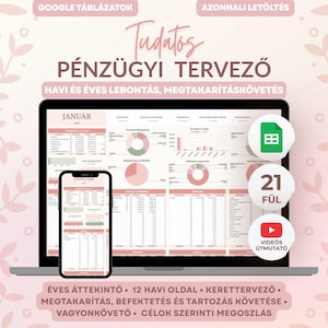 Tudatos Pénzügyi Tervező 2026 Sage Pastel Pink Pénzügyi Tervező Magyar Google Sheets Költségvetés Követő Táblázat Spreadsheet Budget Tracker