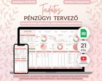 Tudatos Pénzügyi Tervező 2026 Sage Pastel Pink Pénzügyi Tervező Magyar Google Sheets Költségvetés Követő Táblázat Spreadsheet Budget Tracker