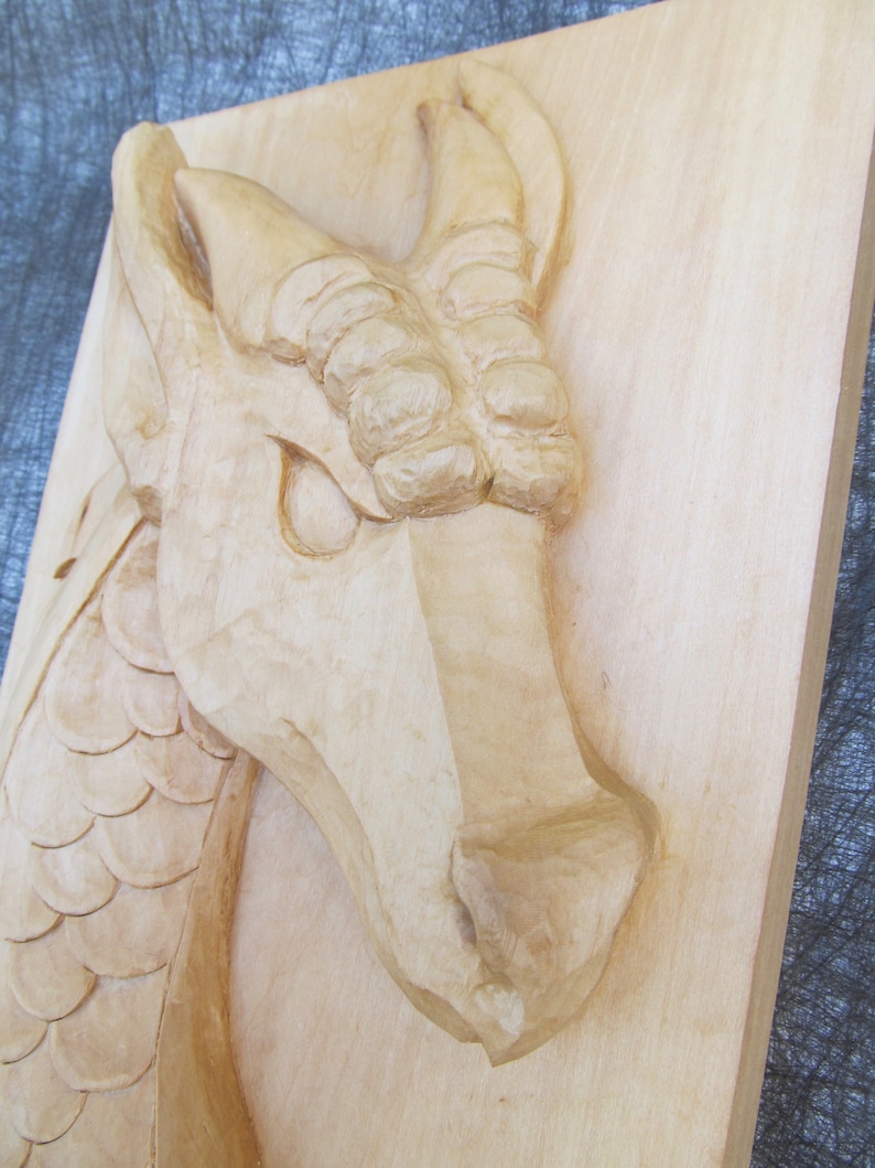 VERKOOP Dragon Carving Dragon Sculpture Handgesneden Fantasy GRATIS VERZENDING Mythisch wezen Wall Art Decor Dragon Lover's Gift Houten sculptuur afbeelding 4