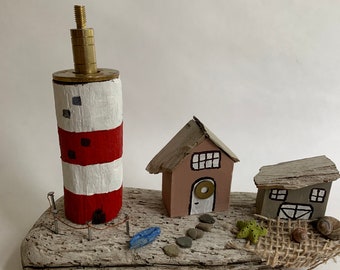 Sale! Lighthouse, Lighthouse Island, Driftwood Cottage, Seaside Cottage, Reclaimed wood, Coastal Decor, Recycled Art