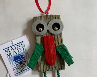 Driftwood Owl Ornament, Christmas Ornament, Holiday Ornament