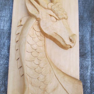 SALE Dragon Carving Dragon Sculpture Hand Carved Fantasy FREE SHIPPING Mythical Creature Wall Art Decor Dragon Lover's Gift Wood Sculpture image 9