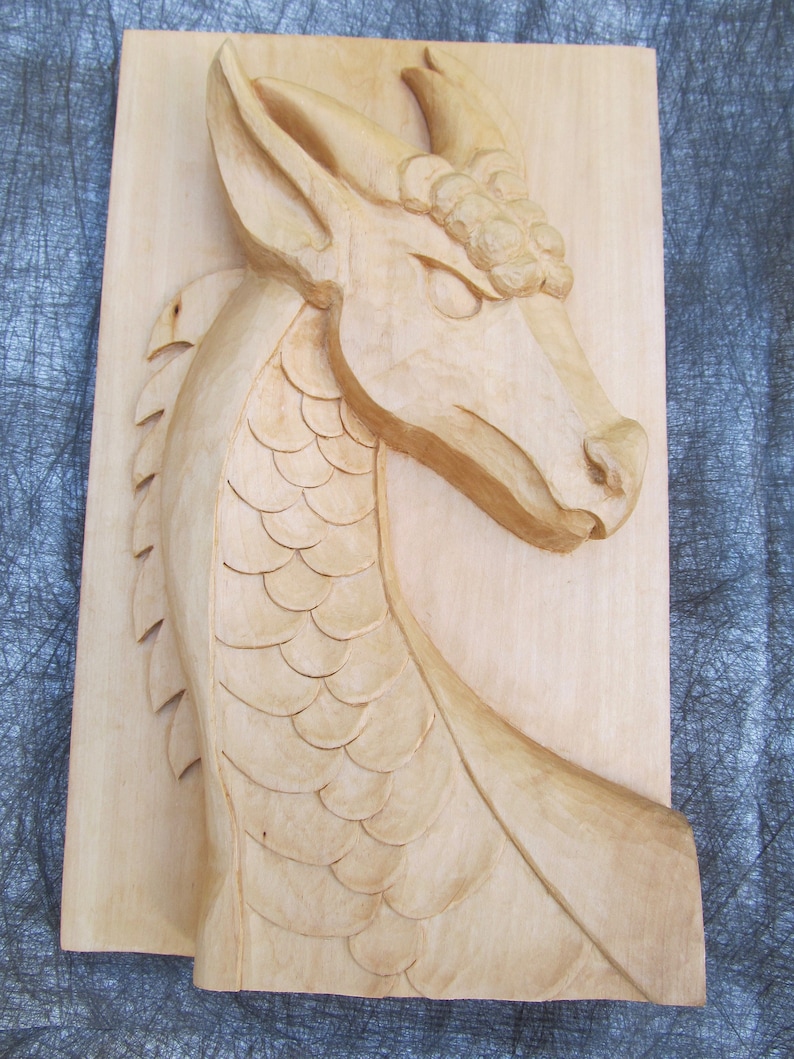 SALE Dragon Carving Dragon Sculpture Hand Carved Fantasy FREE SHIPPING Mythical Creature Wall Art Decor Dragon Lover's Gift Wood Sculpture image 9