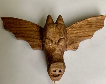 Dragon Key Holder, Hand Carved Dragon Head, Key Holder, Carved Dragon, For Dragon Lovers, Maine Made