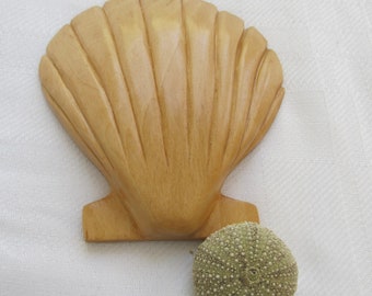 JUST REDUCED! Scallop Shell, Carved Shell, Hand Carved Shell, Beach Decor, Cottage Decor