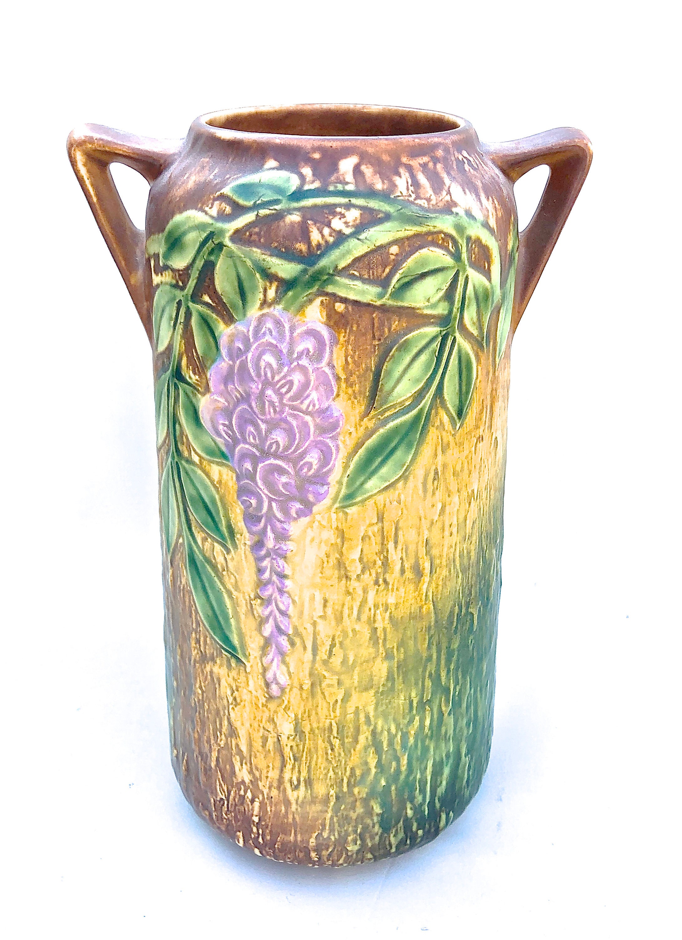 Roseville Art Pottery Tan Wisteria 10 Vase 63910 Etsy