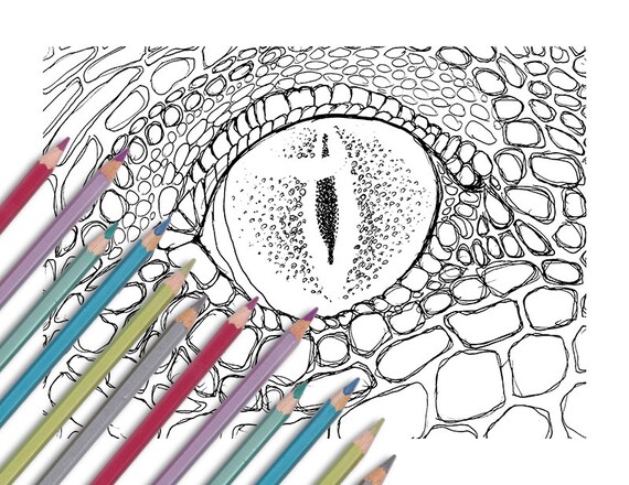 Printable Coloring Page Dragon S Eye Instant Etsy