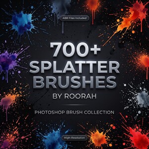 700+ Splatter Photoshop Brushes | Paint Spray Texture Stamps | Grunge Ink Effects | Digital Art Tool