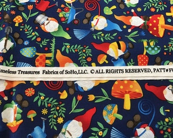 Playful Gnomes 100%Cotton Fabric by Timeless Treasures pattern#C8509