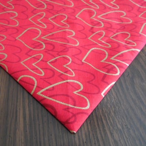 Valentines Day Table Runner Valentines Day Hearts Red and Gold Valentine Hearts Table Decor image 3