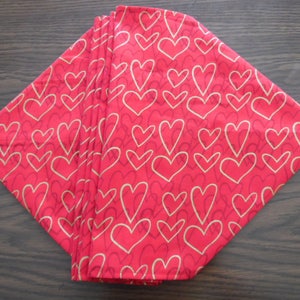 Valentines Day Table Runner Valentines Day Hearts Red and Gold Valentine Hearts Table Decor image 1