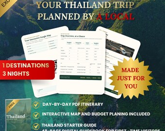 Anpassad Thailand-resplan | Personlig reseplanerare (digital PDF)