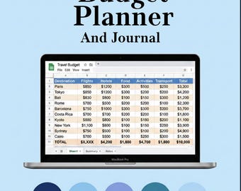 Planificador de viajes universal / Itinerario, presupuesto, lista de equipaje (Excel/Hojas de cálculo)