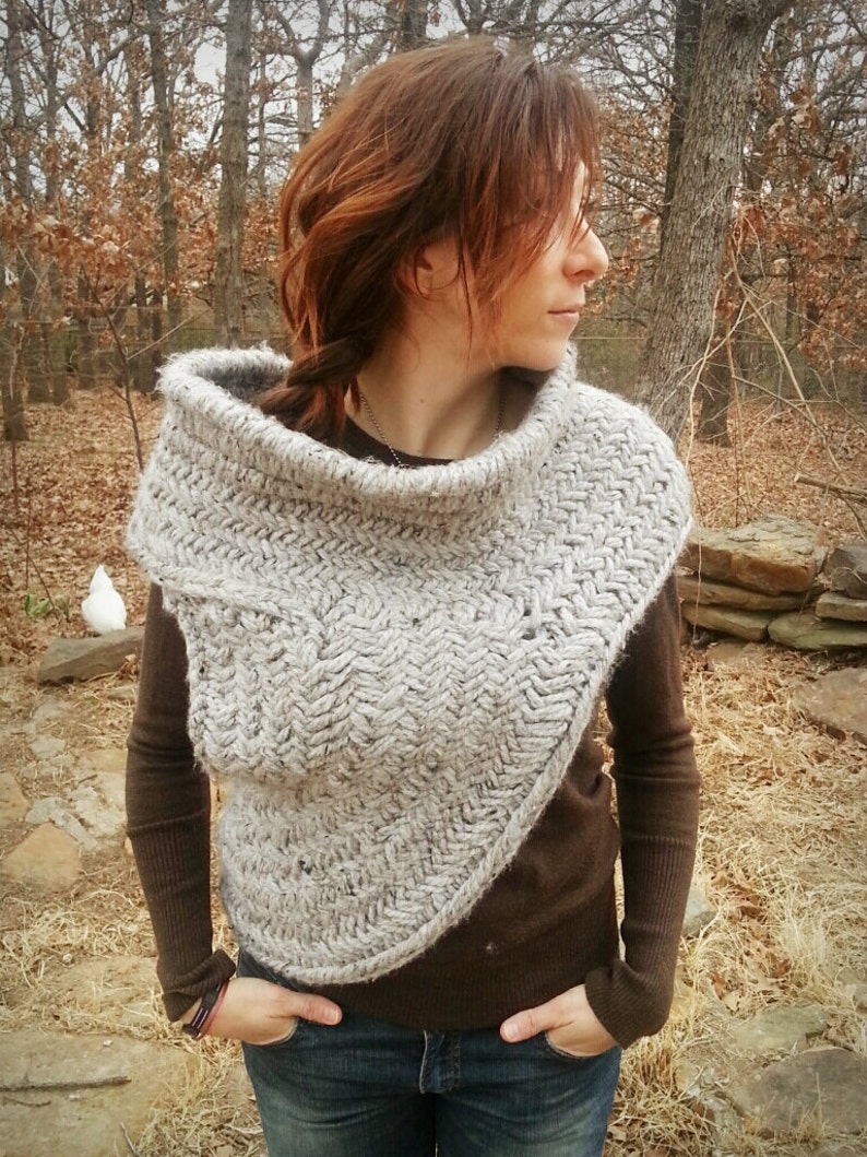 Post-Revolution Hunting Cowl with Vest Knitting Pattern only image 1