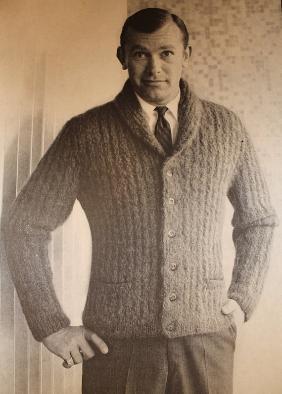 トップス vintage mohair cardigan 60s 70s Vintage 60s 70s Mohair Cardigan Sweater Mens Medium Kurt Cobain