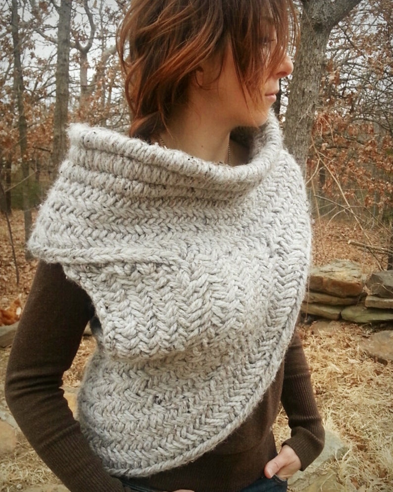 Post-Revolution Hunting Cowl with Vest Knitting Pattern only image 4