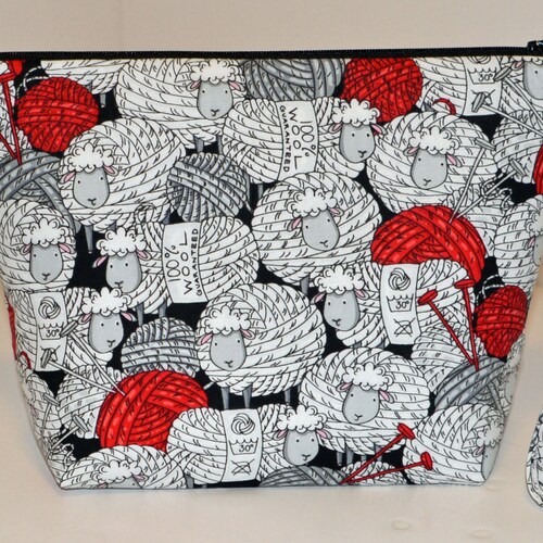 Knit Sheep and Balls of Yarn Project Bag Etsy