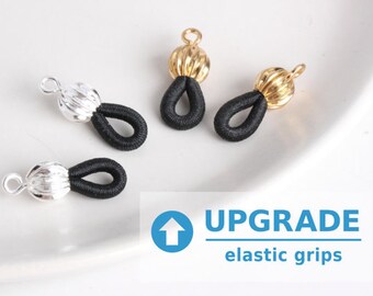 UPGRADE - Elastic grips for glasses chains; glasses chains grips; glasses chains ends; elastic ends for glasses; eyeglass chain elastic ends