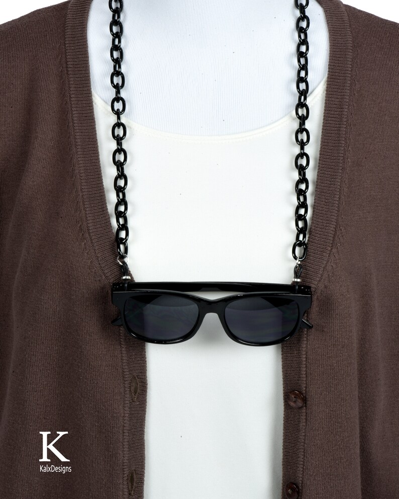 Chunky Black Glasses Chain Eyeglass Chain Reading Glasses Etsy Canada