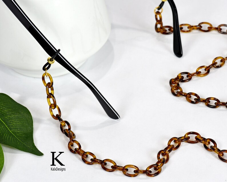 Tortoise Shell Glasses Chain eyeglass chain reading glasses Etsy