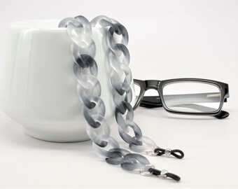 Chunky Acrylic Glasses Chain in Midnight Tones; eyeglass chain; reading glasses necklace holder; glasses leash; reading glasses holder