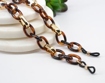 SUPER CHUNKY Tortoise Shell Glasses Chain; eyeglass chain; reading glasses holder; glasses leash; reading glasses holder; spectacles holder