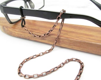 Classic Antique Copper Eyeglasses Chain, Eyeglass Chain for Men, Reading Glasses Chain, Glasses Leash, Eyeglass Necklace, gift man