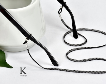 Metal Ribbon black eyeglass chain or strap for holding your glasses, readers or sunglasses