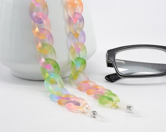 COLORFUL Fun Chunky Glasses Chain; eyeglass chain; reading glasses necklace holder; glasses leash; reading glasses holder