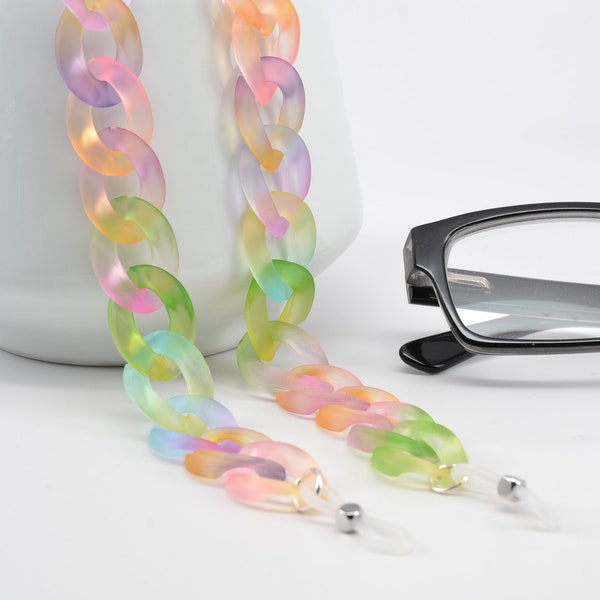 Chunky chaîne à lunettes amusante et colorée ; chaîne à lunettes; porte-collier pour lunettes de lecture; Laisse à lunettes; porte-lunettes de lecture