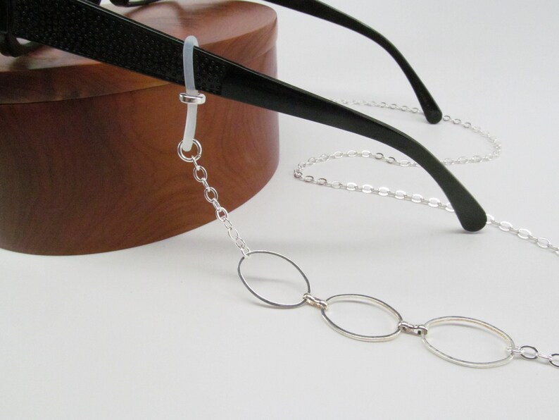 Silver Eyeglass Chain With Open Work Design Reading Glasses Etsy